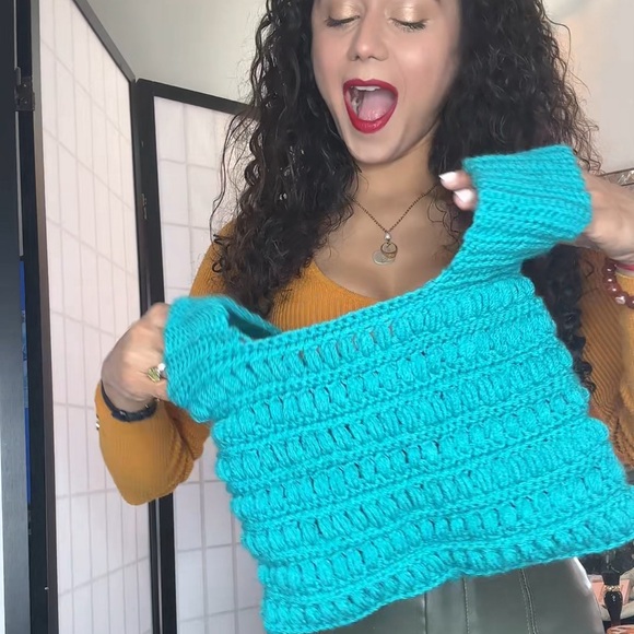 Japanese knot Handbag Crochet Handmade - Picture 3 of 3